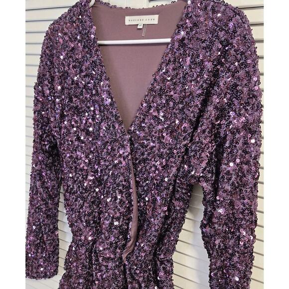 Endless Rose Sz XS Purple Sequined Shorts Romper Lined Glamcore INDIE Sleeze - Picture 1 of 11